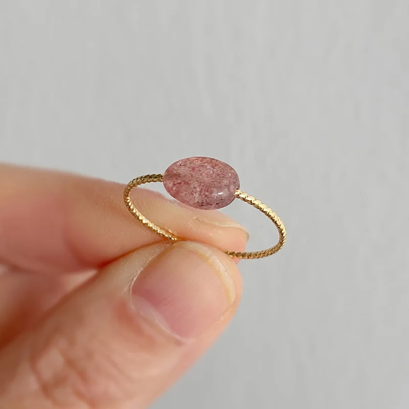 Natürliche Stein Perlen Ringe Minimalistischen Kristall Amethysten Lapis Lazuli Stein Finger Ring Gold Farbe Edelstein Ring Weiblichen Schmuck Geschenk – Detail 9