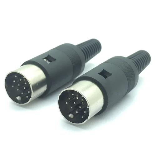 Imagen 2 del producto 10 unids/lote 13 pines DIN macho insertar enchufe soldadura Audio AV conector DIN enchufe Jack con mango de resorte conector de cable