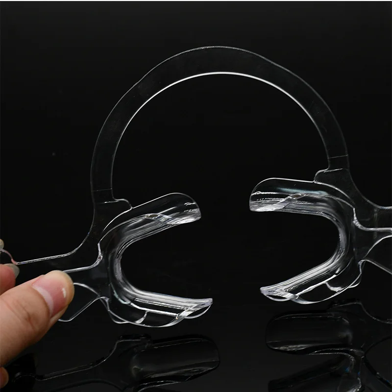 1 pc Orthodontic Dental Plastic Mouth Opener Transparent Cheek Retractor with Handle C shape Cheek Lip Retractor