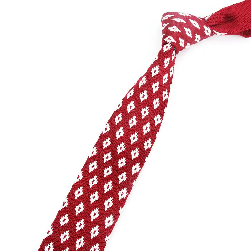 Brand New Knitted ties for men Dot Polyester Woven mens Skinny necktie for Party Business Brand Handmade Slim Weddubg Neck Tie