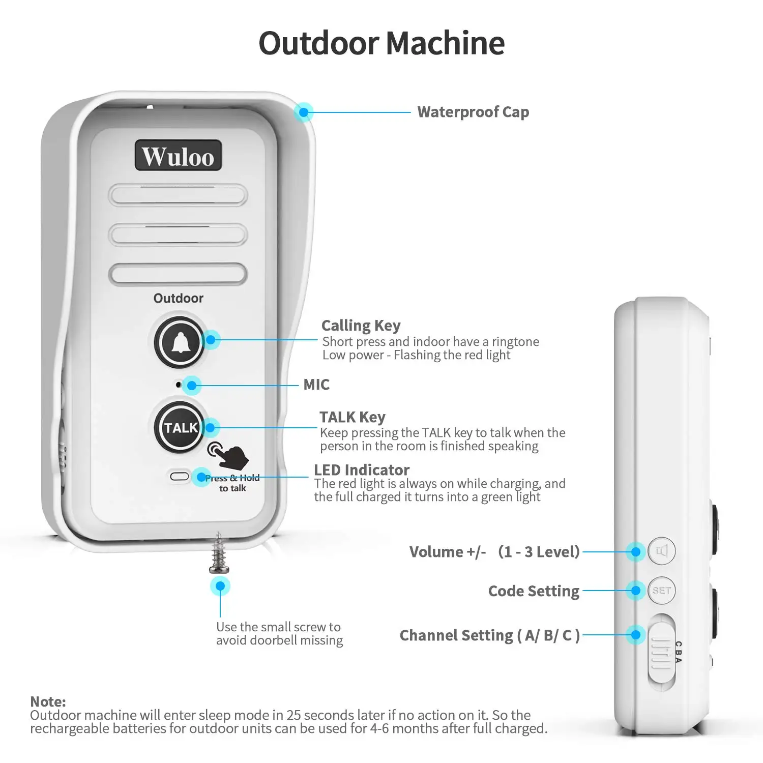 Sonnette électronique aste pour porte, interphone domestique sans fil, étanche, portée de 1/2 Beauté, tendance