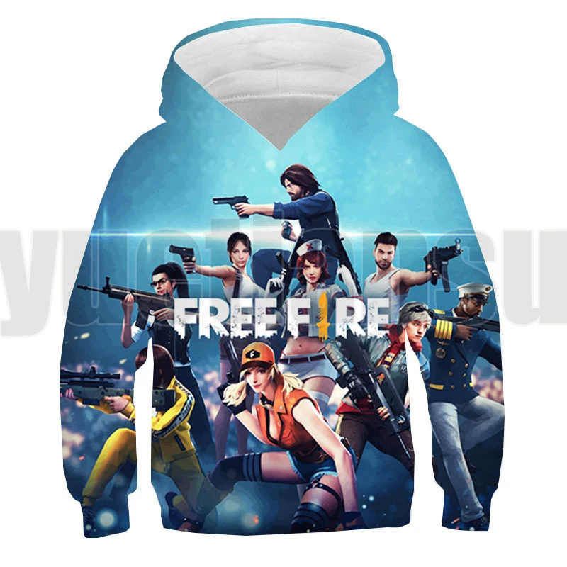 Hot Game Free Fire Garena Roupa Angelical 3D Hoodies Tops Harajuku Sweatshirt Children Oversized Pullover Kids Cool Coat Jacket