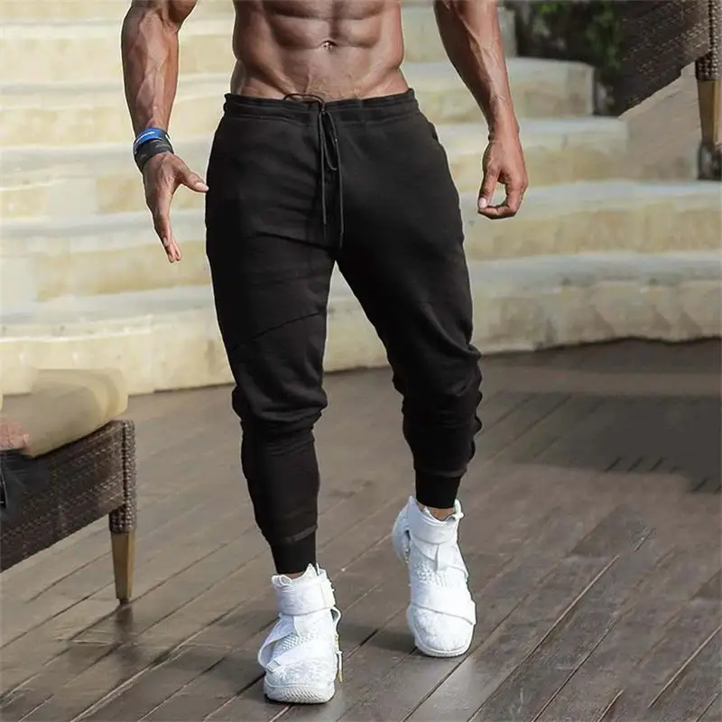 

Men Sweatpants Joggers Running Pants Elastic Bottom Tapered Drawstring Closure Pants for Men Workout Exercise Clothing