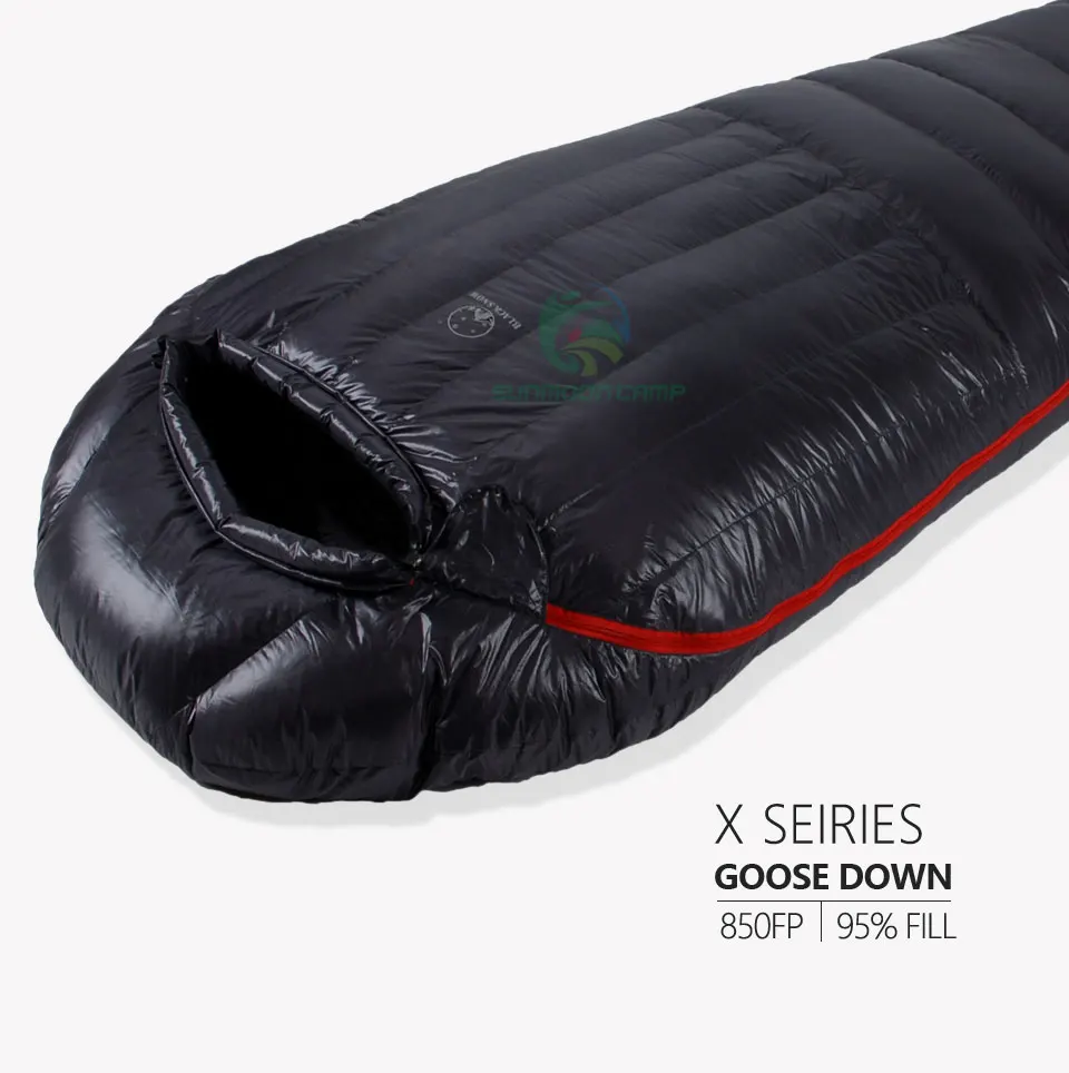 Winterwarmer, isolierter, 95 % weißer Gänsedaunenschlafsack für Erwachsene mit Kompressionssack 850FP für Rucksackreisen, Camping, Wandern – Detail 3