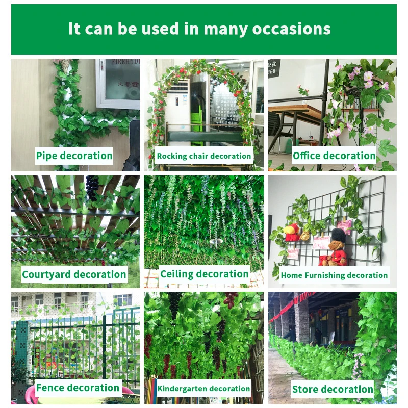 Artificial Vine False Flower Ceiling Corridor Home Fence Courtyard Decoration Green Vine Simulation Plant