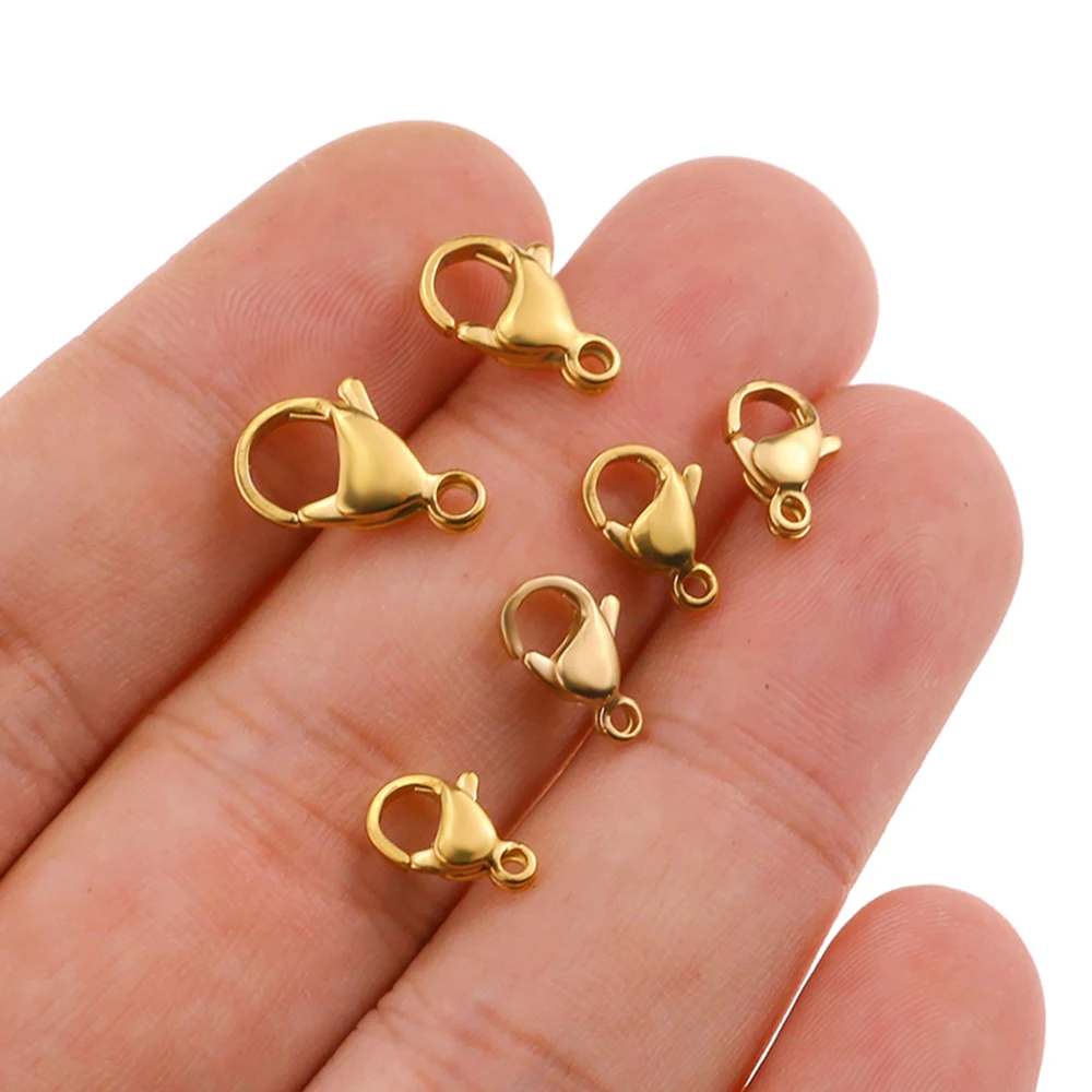 10 Stück/Set, Edelstahl-Federbügel mit offener Öffnung, als Zubehör für Schmuck, zum Selbermachen, als Komponenten. – Detail 6