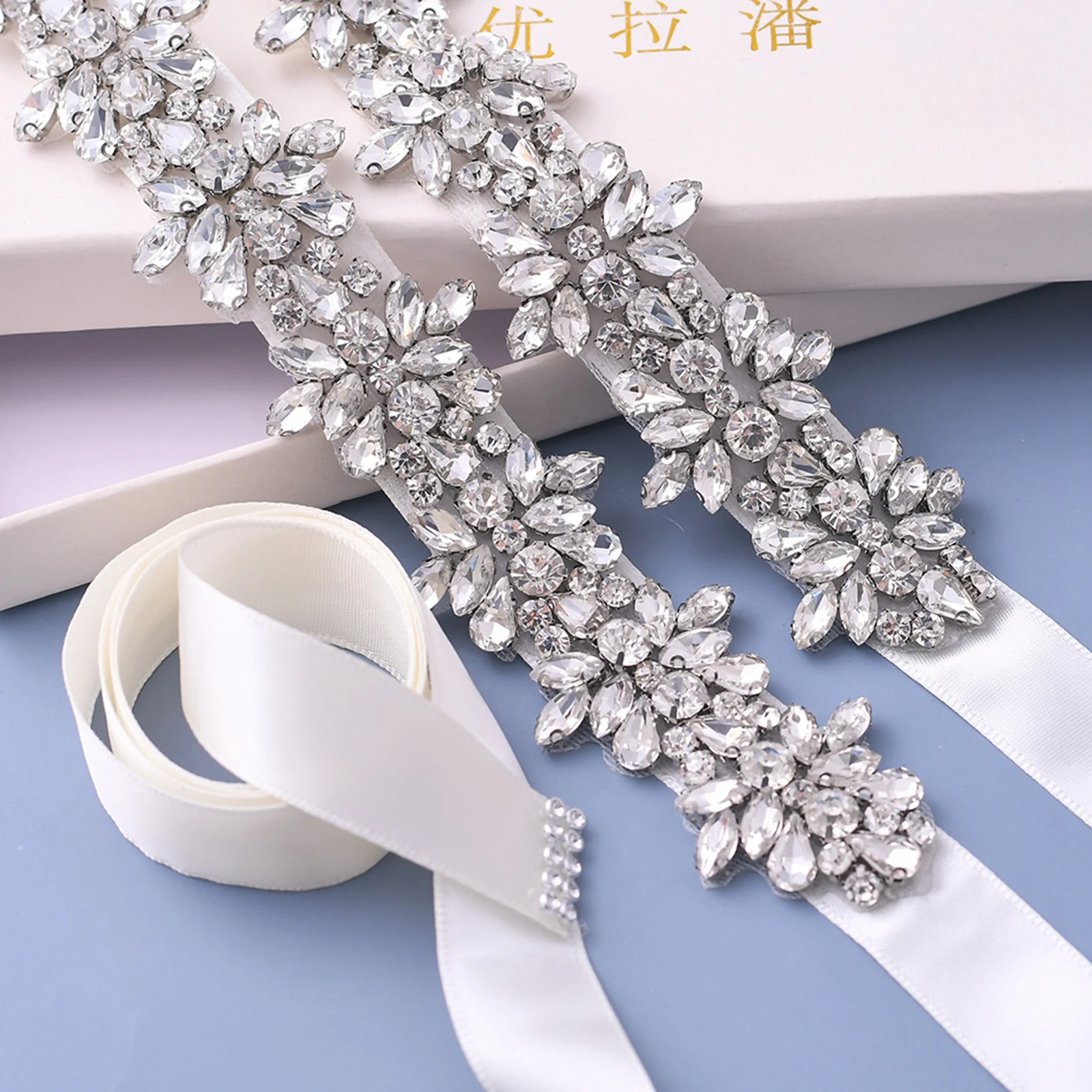 Handmade Wedding Dress Belt Rhinestones Belt Bridal Belts Silver Diamond Bridal Sashes Wedding Accessories Bridal Belts Women