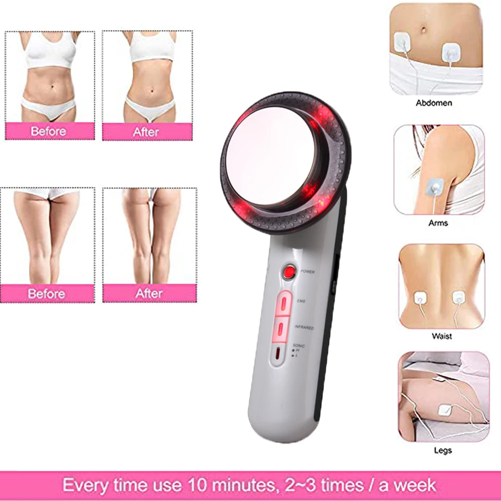 3 en 1 EMS Cavitation ultrasonique perdre du poids Lifting du visage corps minceur masseur galvanique infrarouge Lipo brûleur de graisse Machine