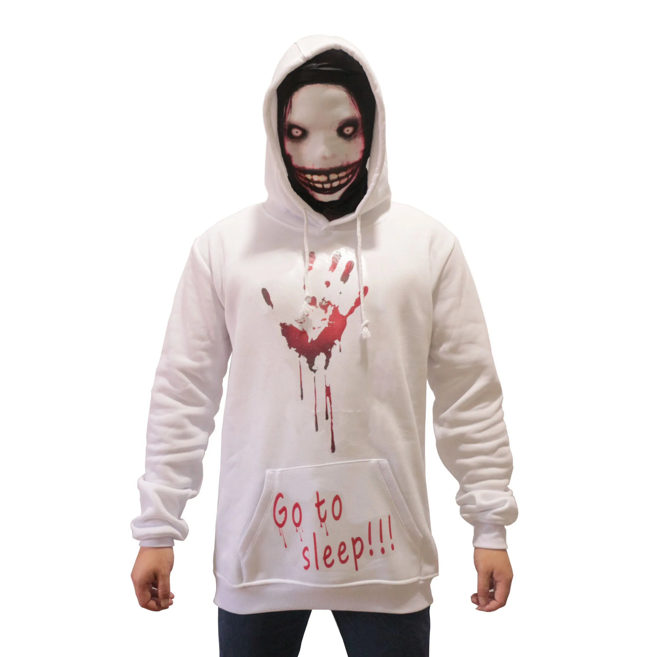 Creepyasta Jeff The Killer Hoodie Unisex Thicken Pullover Jacket Sweater Halloween Costume Cosplay