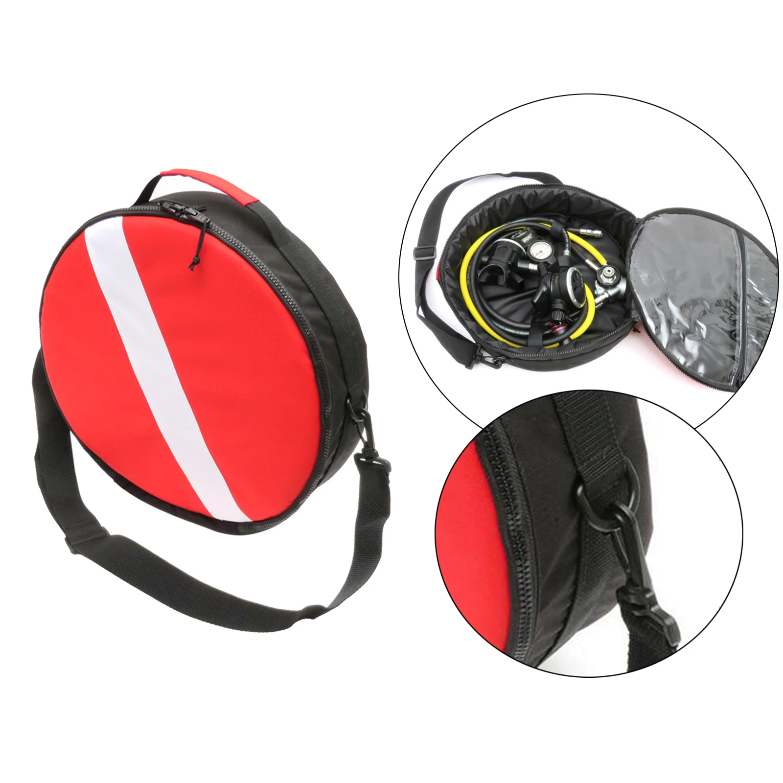 

Scuba Diving Regulator Protective Bag Snorkeling Dive Flag Bag Zipper Design w/ Shoulder Strap for Water Sports