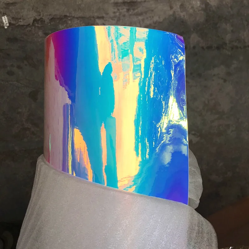 

Rainbow Mirror Film Holographic Film Rainbow Chrome Vinyl Car Wrap for Automotive Exterior 1.37*20M/Roll