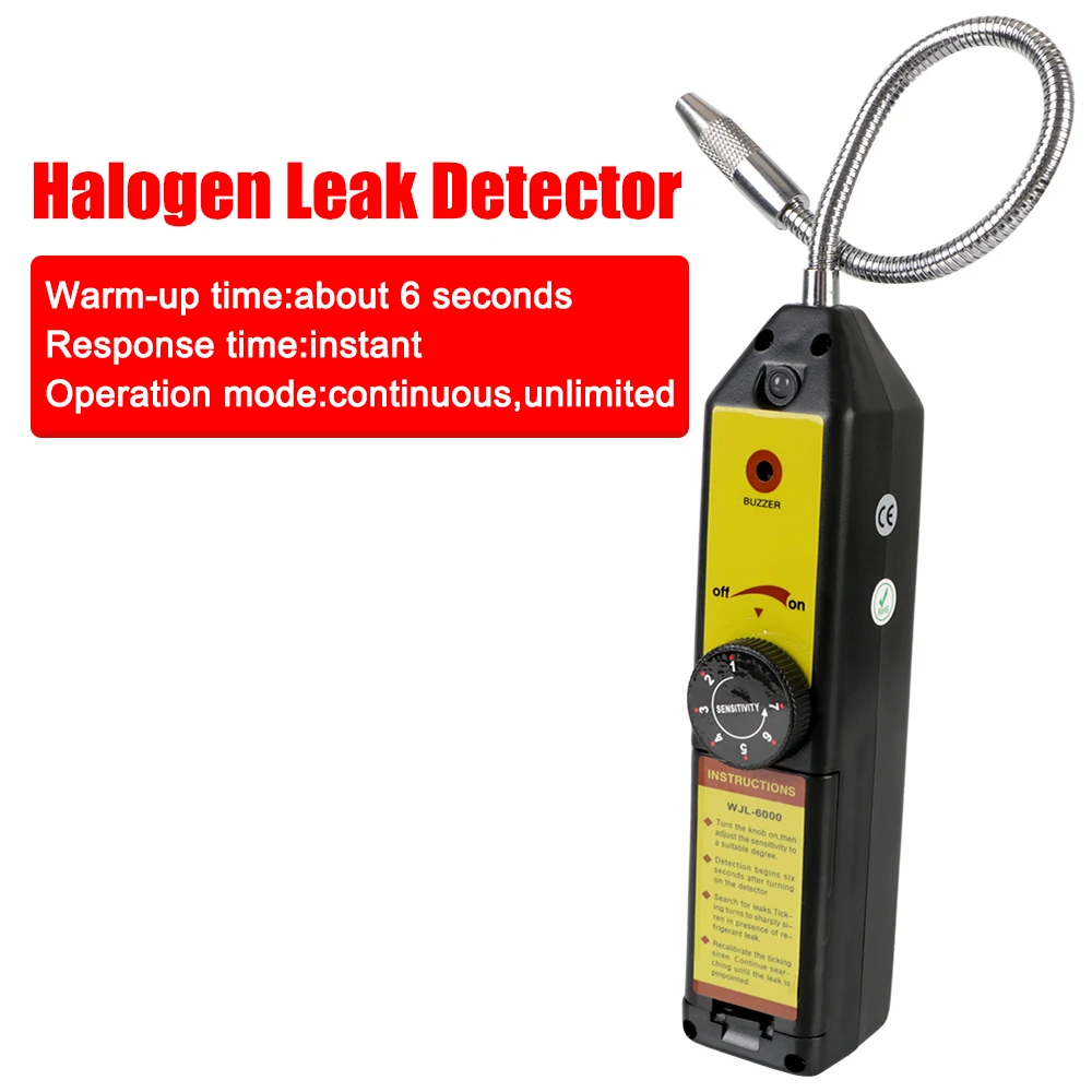 Gas Leakage Tester Freon Halogen Leak Detector Refrigerant Gas Analyzer Air Conditioning WJL-6000