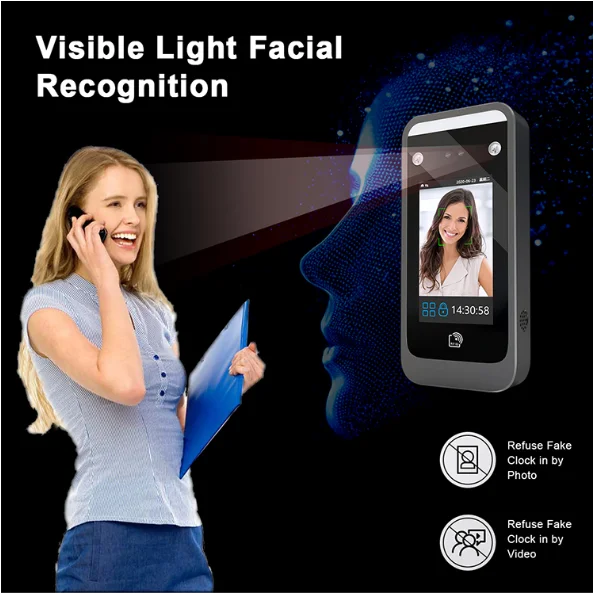 4.3 inch Touch Screen Face Recognition Device Dynamic TCP/IP USB Employee Time Attendance Access Control Multi language 5000User