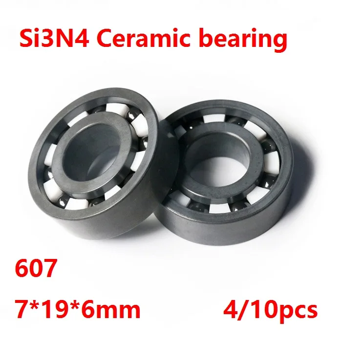 4/10pcs 607 Full Si3N4 ceramic bearing full Ceramic bearings silicon ceramic deep groove ball bearing 7*19*6mm