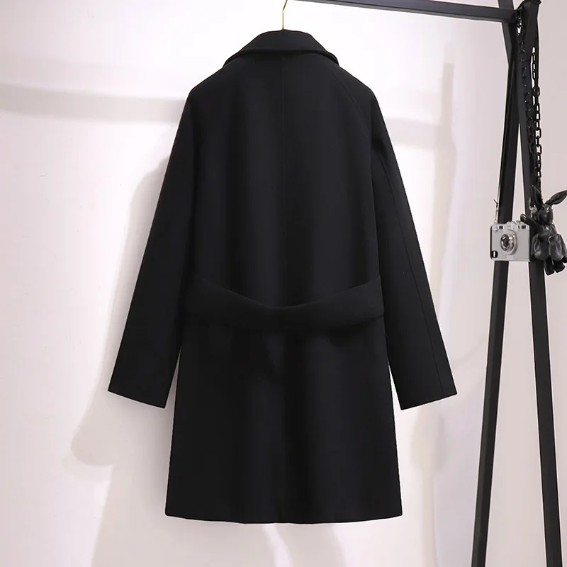 New 2021 Ladies Winter Plus Size Women Clothing Overcoat Large Long Sleeve Loose Black Button Woollen Coat 3XL 4XL 5XL 6XL 7XL