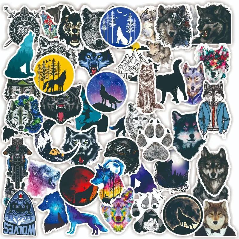 10/30/50Pcs Wolf Totem Stickers Waterproof Decal Laptop Motorcycle Luggage Snowboard Fridge Car Pegatinas