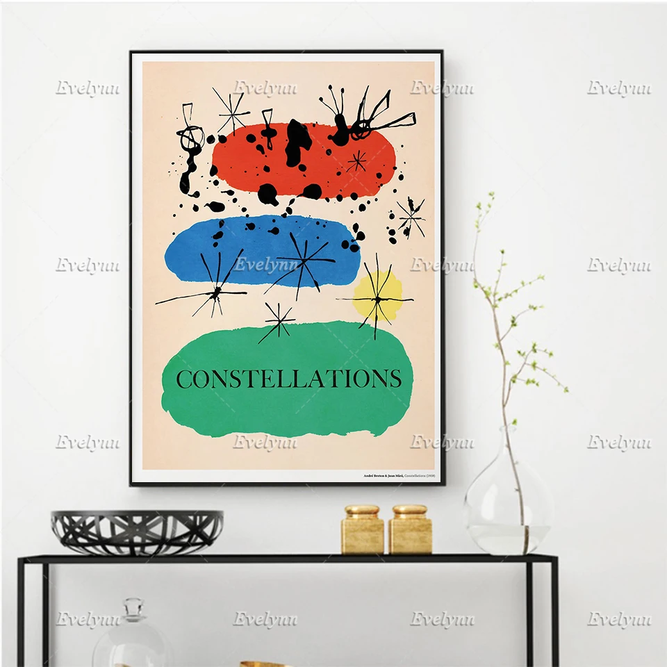 André Breton & Joan Miró, Constellations,1959 Posters, Galerie Berggruen Paris Wall Art Prints Home Decor Canvas Floating Frame