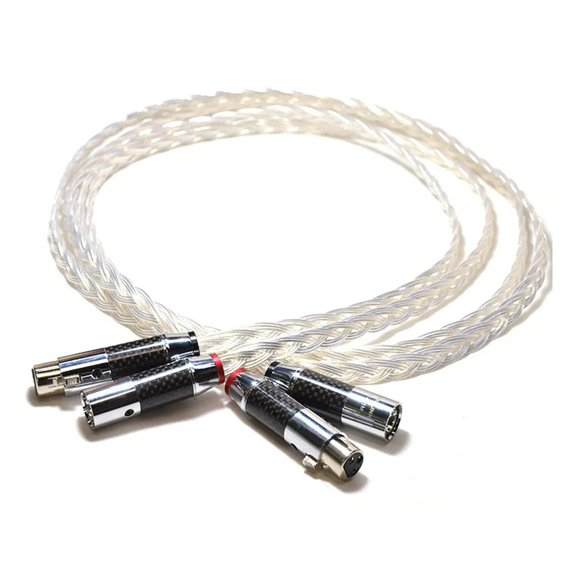 

Audiocrast Pair 8N OCC Silver Plated audio XLR interconnect cable With carbon fiber XLR connector plug