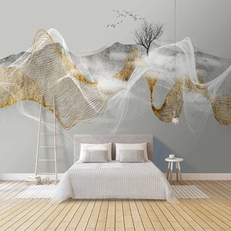 

Custom Photo Wallpaper Chinese Style Modern Light Luxury Abstract Ink Landscape Mural Living Room TV Sofa Bedroom Wall Sticker