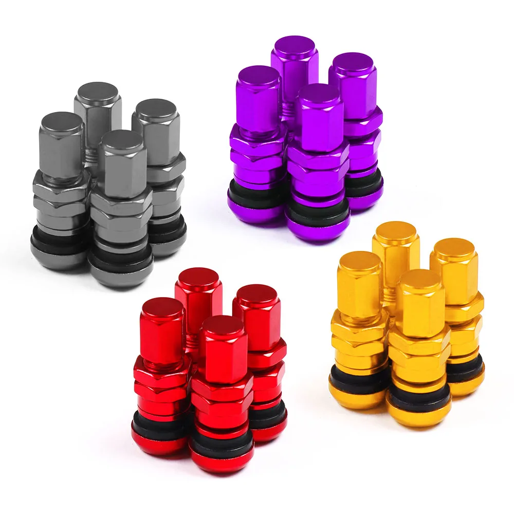 4pcs / set Universal Motorcycle Car Wheel Tubeless Tire Valve Air Caps for Tire Valve Stem Aluminum Metal Air Valve Stem