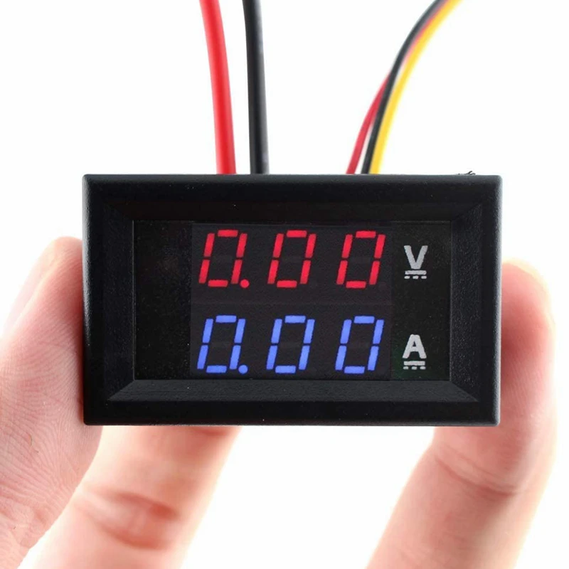 DC 100V 10A Voltmeter Ammeter Blue Red LED Amp Dual Digital Volt Meter Gauge Dual LED Display Voltage Current Meter Tester