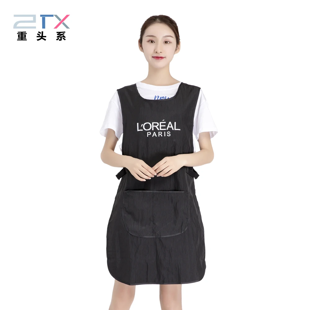 Double-sided Cooking Kitchen Waitress Apron For Woman Kitchen Home Apron Adult Work Coffee Restaurant Apron With Pocket