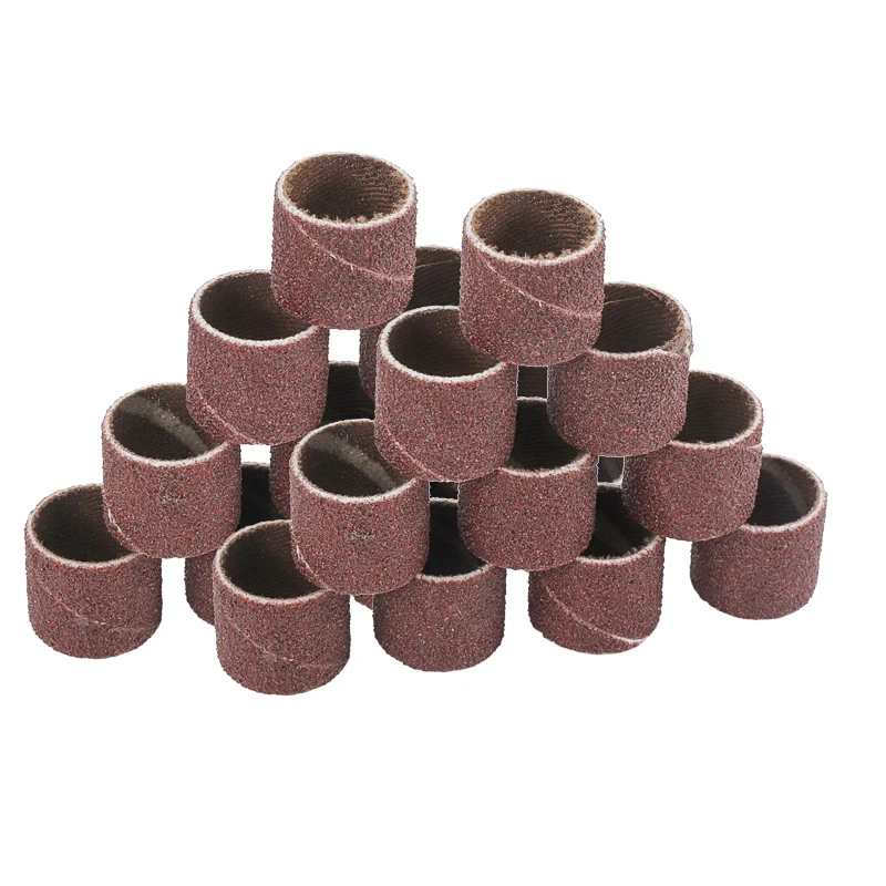 Schuurtrommelset # 80 # 100 # 120 korrel met 6,35 mm 12,7 mm schuurdoorn voor Dremel roterend gereedschap schuurmiddelen schuurbanden