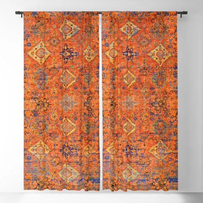 

Oriental Vitange Moroccan Rug Design Blackout Curtains 3D Print Window Curtains For Bedroom Living Room Decor Window Treatments