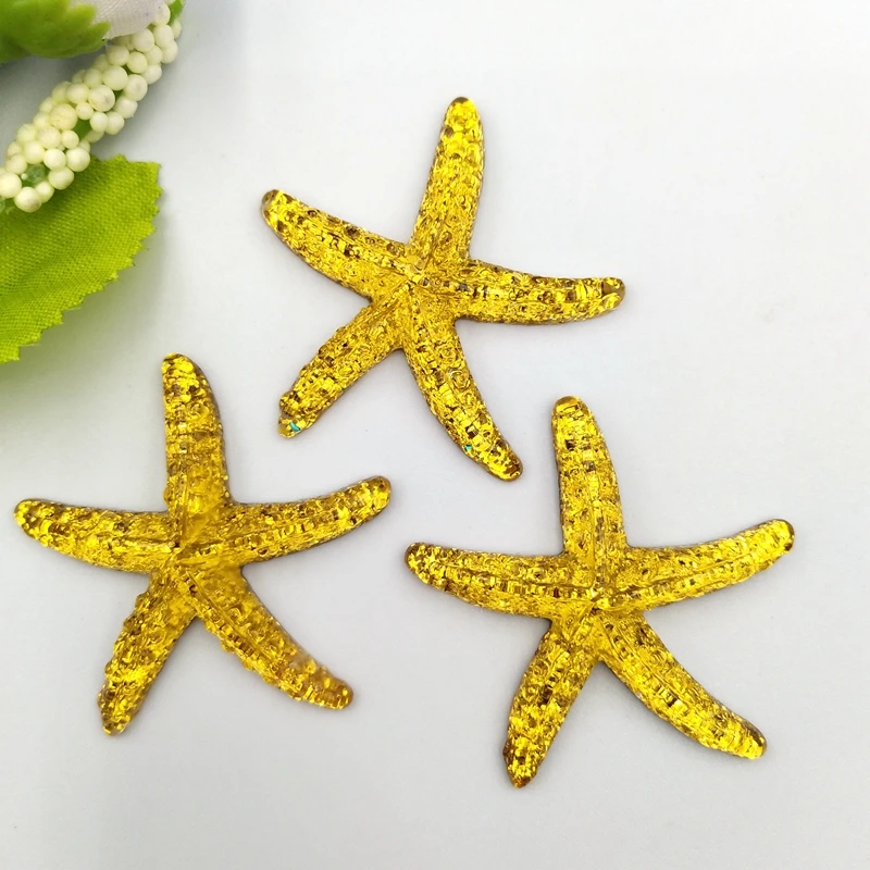 10pcs New pattern Resin Adorable Glitter Colorful Starfish For Home Wedding Decor Crafts Making Scrapbooking DIY Hair Bow Center