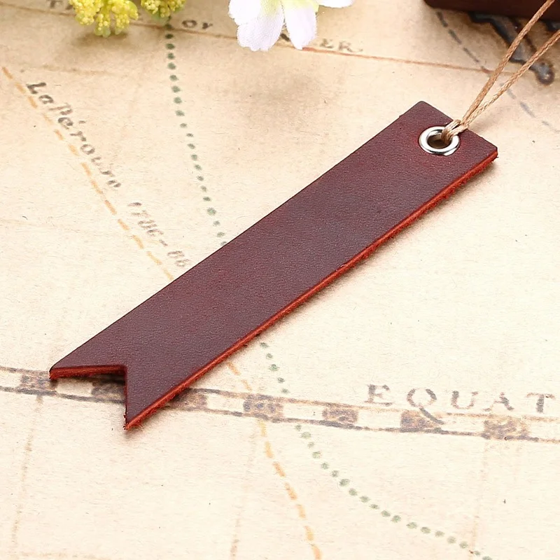 Vintage Bookmarks Stationery Genuine Leather Tag Read Marks School Office Supply Teacher Gift