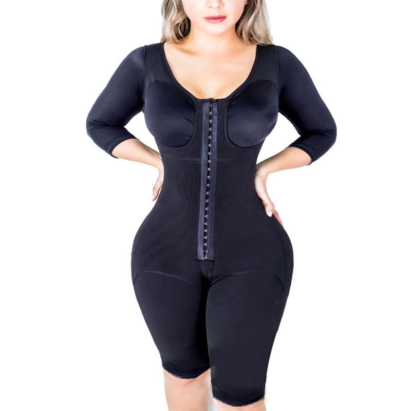 

Women'S Long-Sleeved Trousers Buttoned Pressure Shapewear Lace Slimming Shorts Bodyshaper Women BBl Post Op Surgery Supplies