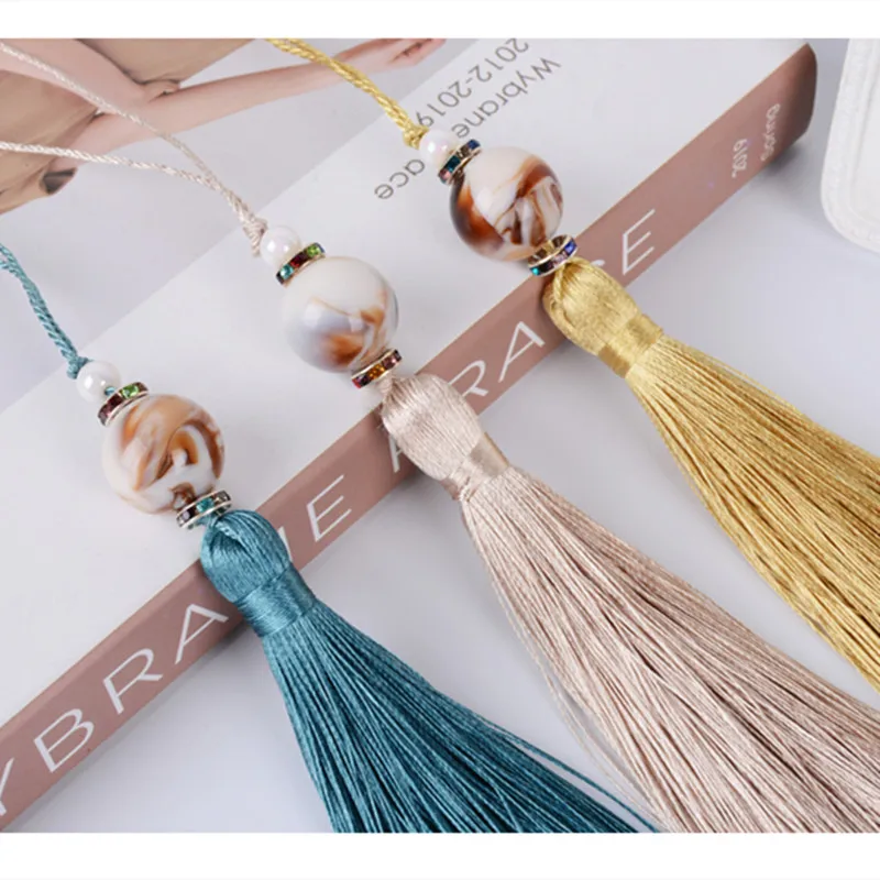 

10Pcs/Lot Jade Cord Small Key Tassel Fringe Curtain Accessories DIY For Valance Tablecloth Cushion Sofa Key Tassels Tie Back