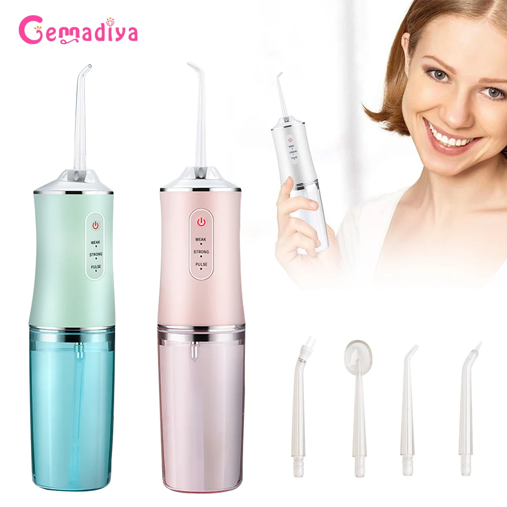 

Oral Irrigator USB Rechargeable Water Flosser Portable Dental Water Jet Water Tank Waterproof Teeth Cleaner