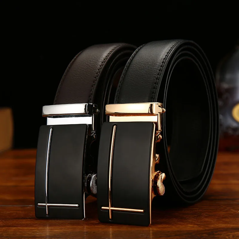 

Aoluolan Men Belt Fashion Alloy Automatic Buckle Business Affairs Casual Decoration Belt Men's Belts 3.5cm Luxury Belt