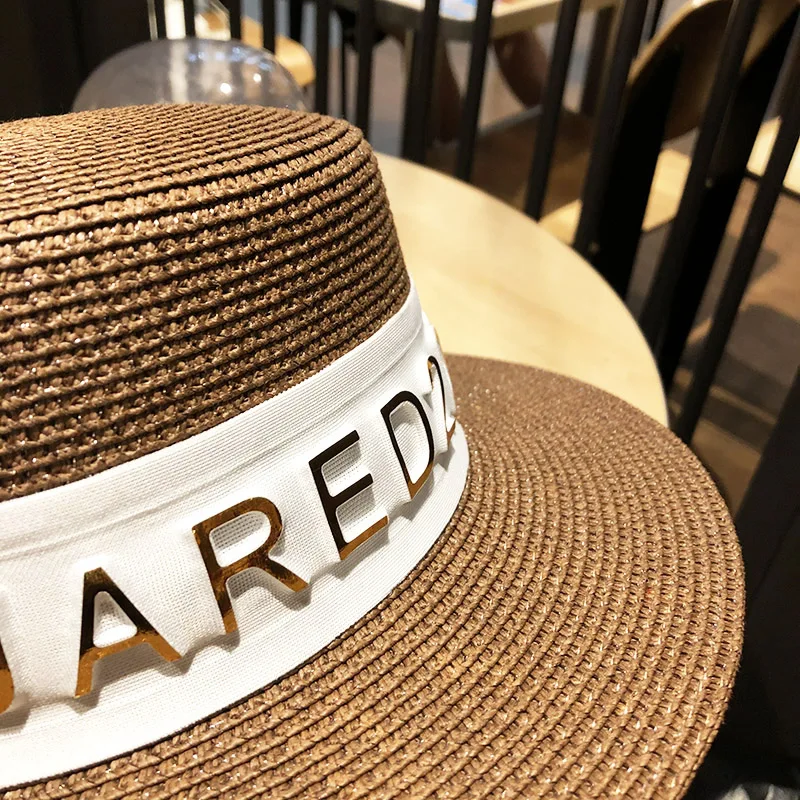 Bucket hat letters summer ladies bucket hat sun hat ladies straw hat fedora hat European men and women hat letters