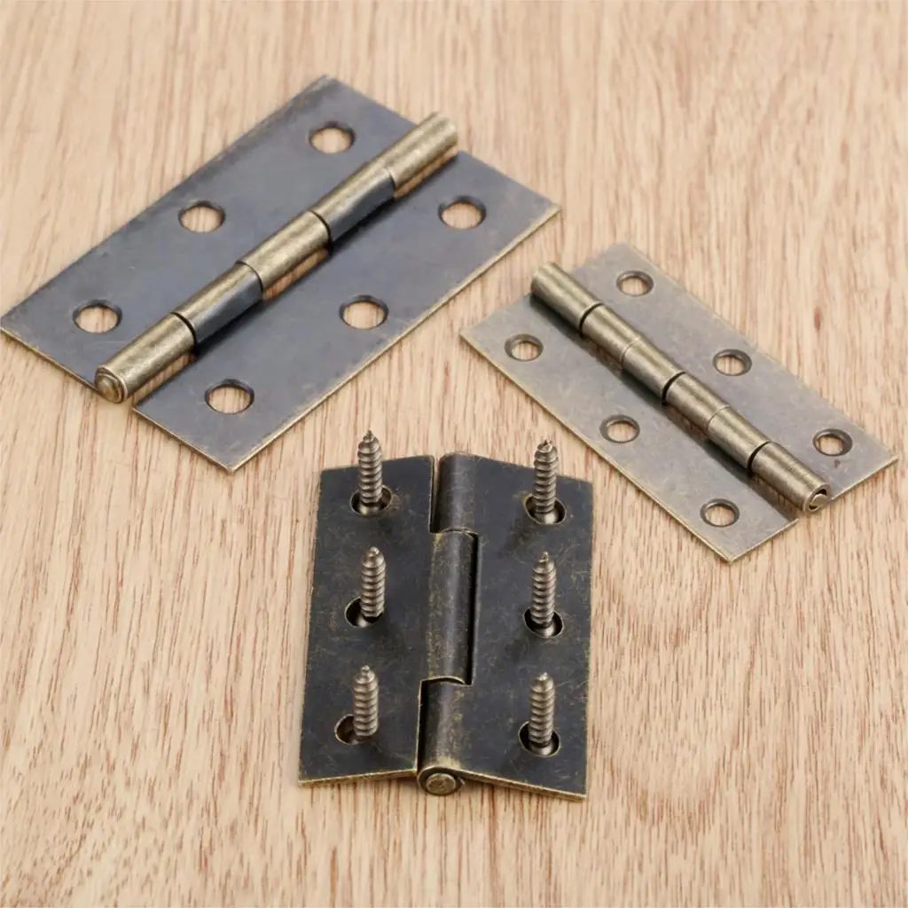 2Pcs Cabinet Antique Furniture Hinge Cabinet Drawer Door Butt Hinge Vintage Jewelry Wood Box Decorative Hinges