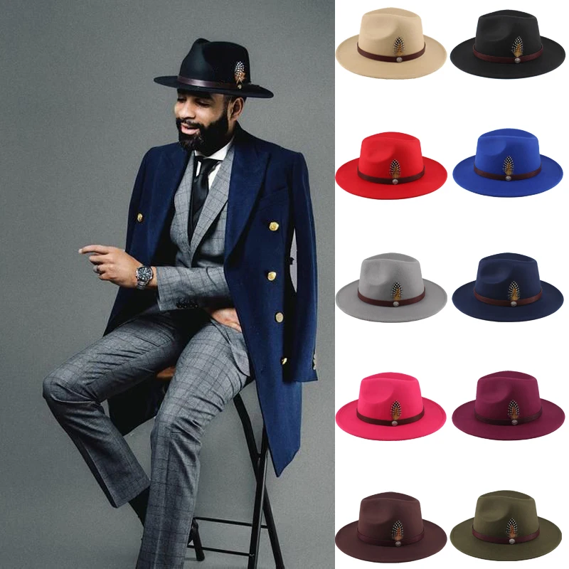 2 Sizes Parent-child Men Women Kids Panama Hats Wide Brim Sunhat Fedora Cap Trilby Jazz Travel Party Outdoor Street Style Winter