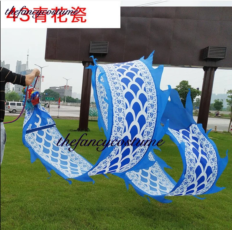 

6M Silk Dragon Dance fish Ribbon Mascot Costume For Adult Children Cartoon Props Halloween Christmas Party Carnival Festivall