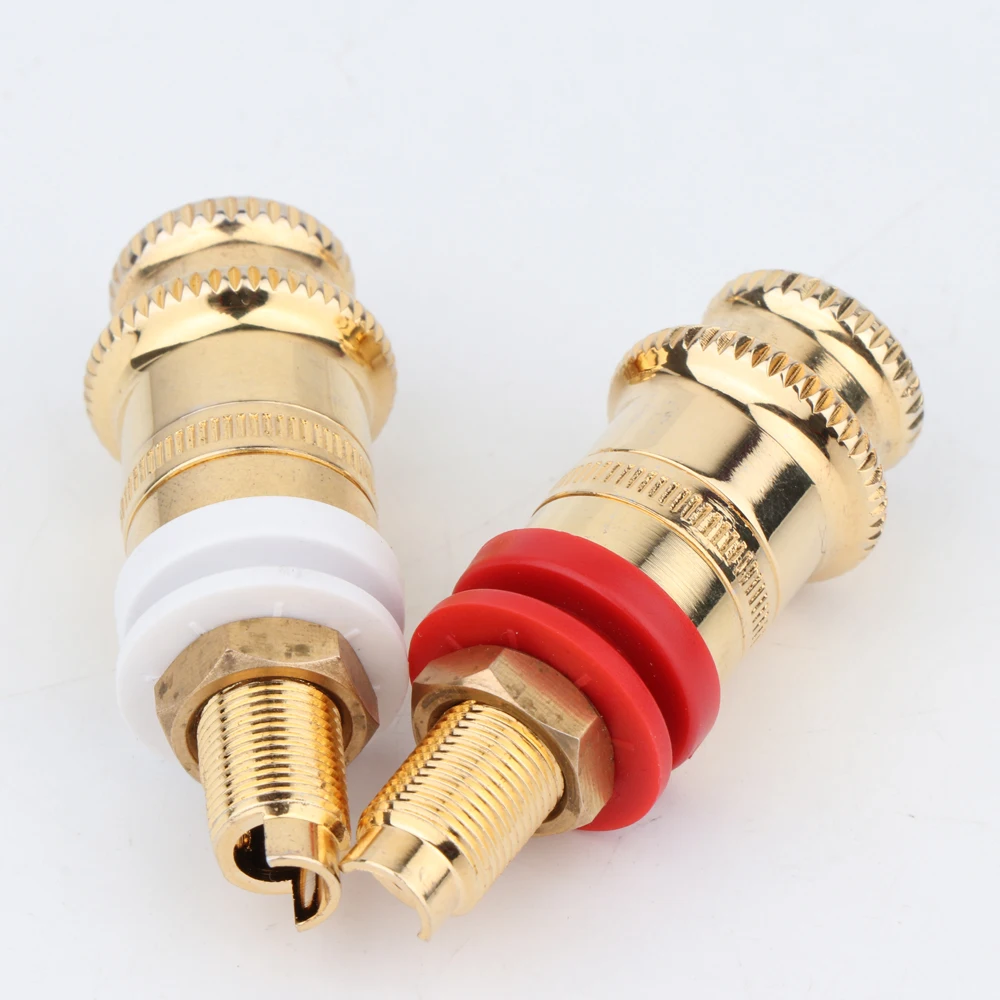 Hallo-end Gold Überzogene Kupfer Lautsprecher Binding Posts Terminal Stecker Terminal Anschlüsse – Detail 5