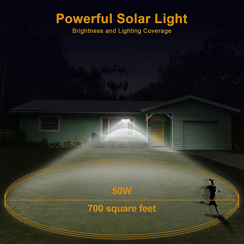 6 sides 104LED 3 modes glow PIR motion sensor solar wall light Yard Path Home garden solar energy Induction street lamp