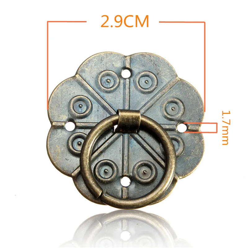 1/5Pcs Antique Bronze Cabinet Drawer Handles Vintage Cupboard Door Knobs Furniture Pull Knobs Ring Hardware With Screw 29mm