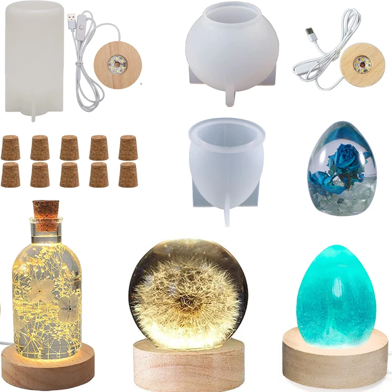 DIY One-piece Spherical Crystal Silicone Mold Dry Flower Sphere Night Light Mirror Epoxy Mold Home Decoration Storage