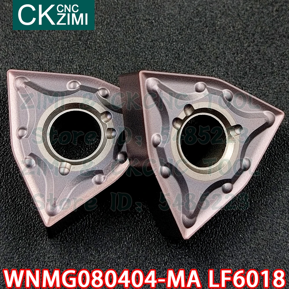 WNMG080404-MA-insertos de carburo LF6018 WNMG 080404 MA LF6018, herramienta de torneado externo CNC, herramienta de torno de Metal para acero inoxidable