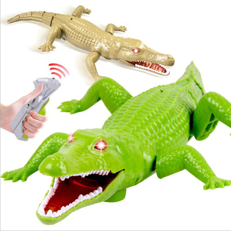 Controle Remoto Tricky Scary Crocodilo, Big Simulation Crawling, Flexible Swing Cauda, Light Sound, RC Animal elétrico, 44cm