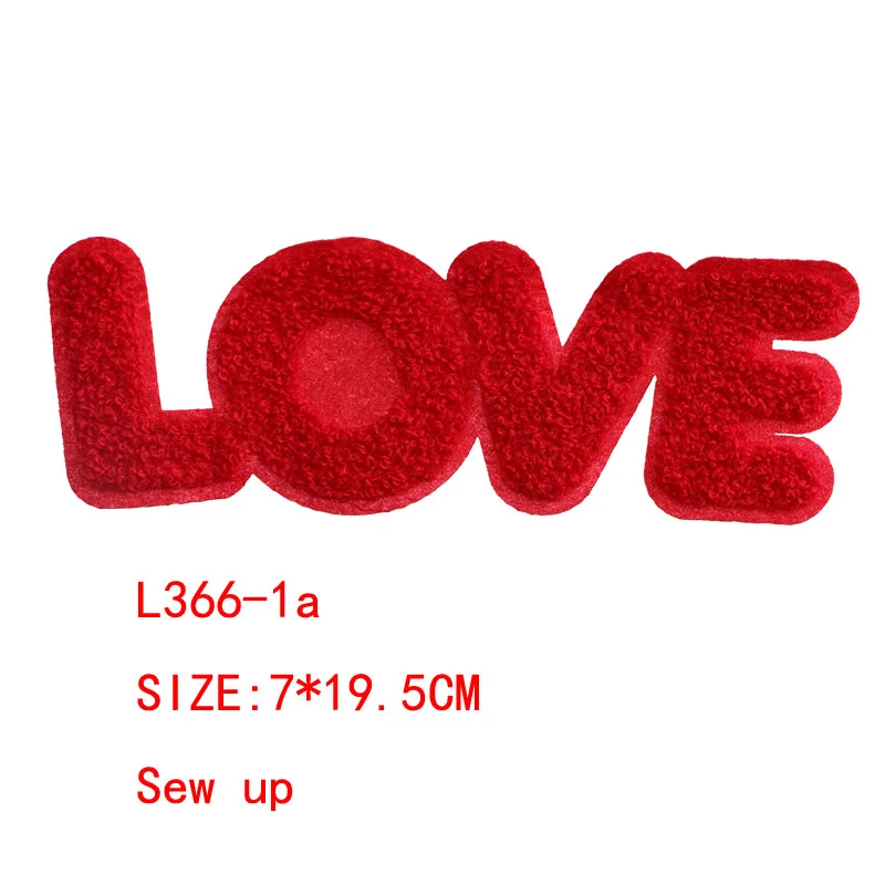 1 Pcs Love Smile Letter Towel embroidery icon Iron on Patches for Clothing DIY Stripes Clothes Patchwork Stickers Custom Badges