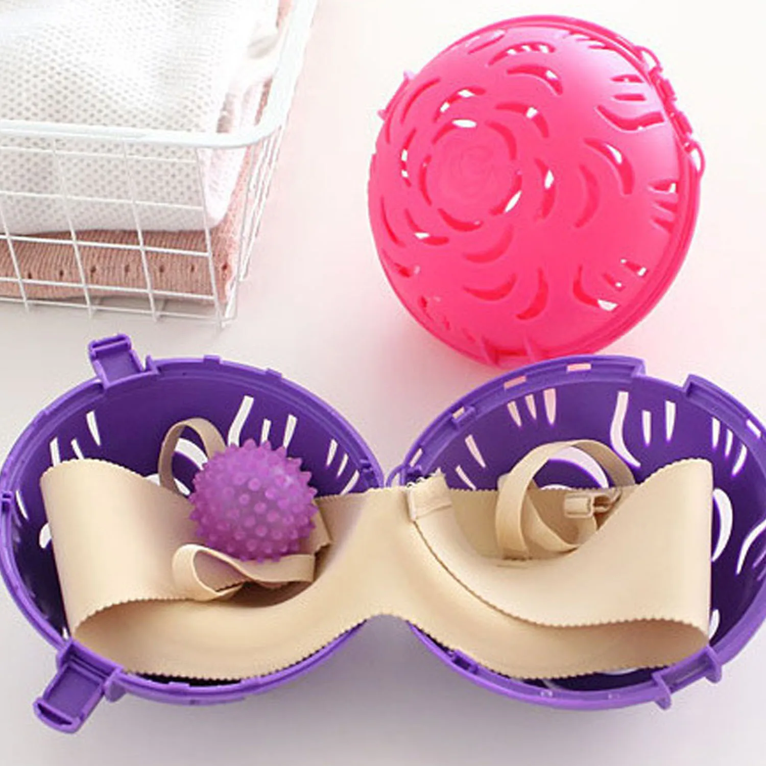 Behogar Laundry Ball Anti-Winding Underwear Bra Washing Ball Saver Washer Sphere Cage with Silicon Washing Ball Random Colors