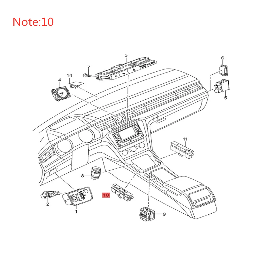 SCJYRXS Parking Radar Central Console Adjustment Control Switch Button Multi-Function EPS For Passat B7 B8 3G CC 3GD927137A