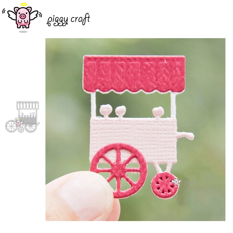 Piggy Craft metal cutting dies cut die mold Ice cream cart decoration Scrapbook paper craft knife mould blade punch stencils die