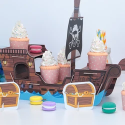 Pirate Party Supplies Pirate Ship Straws Invitations Hanging Decor Favor Boxes Favor Bags Paper Cups Cake Topper Kids Birthday