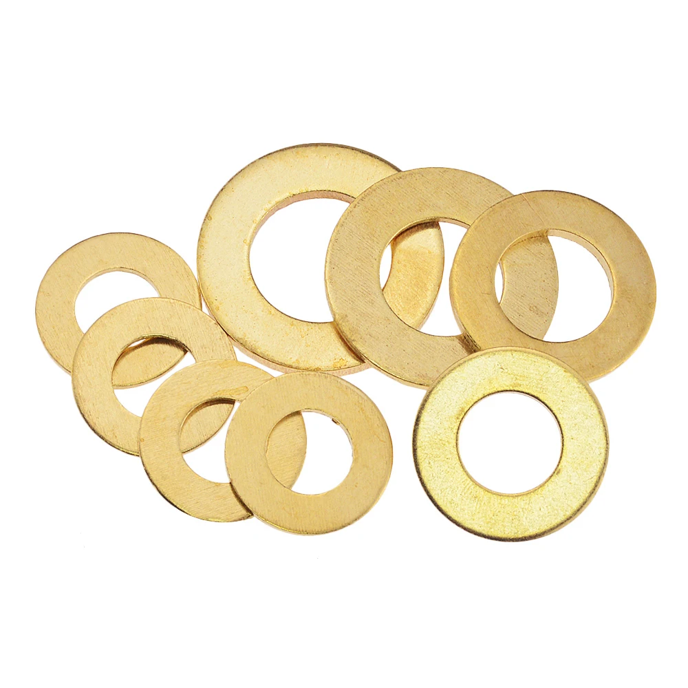 M3 M4 M5 M6 M8 M10 M12 M14 M16 M20 Meson Pad Copper Sheet Metal Collar Brass Disc Flat Washer Gasket Ring M3x6x0.5 M16x30x3 image 5